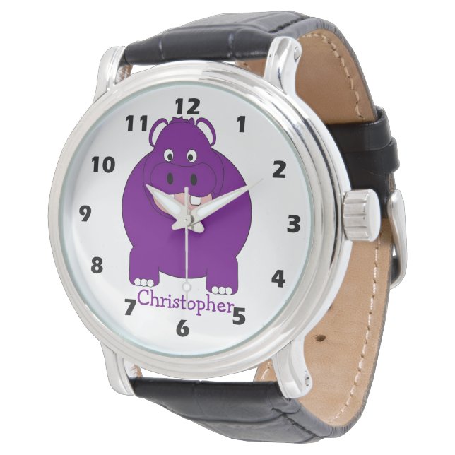 Montre Hippopotamus Design Personalised (Incliné)