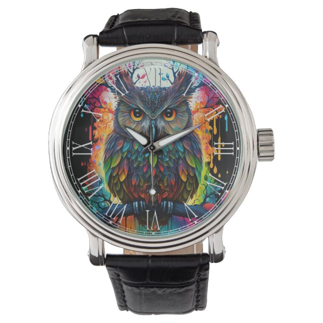 Montre Hippy Owl, Imaginaire psychédélique (devant)