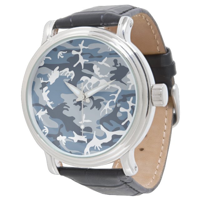 Montre Hiver Camouflage bleu neige, Militaire, Armée (Incliné)