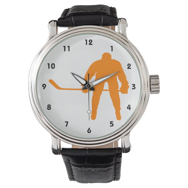 Montre Hockey orange (devant)