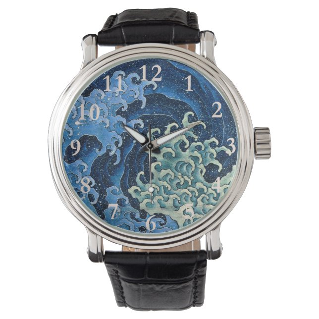 Montre Hokusai Vague féminine Océan Vintage (devant)