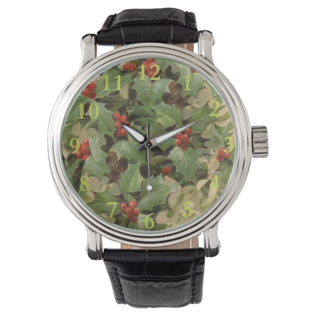 Montre Holly Tree Noël Vintage (devant)