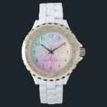 Montre Holographe de Parties scintillant glamour Monogram<br><div class="desc">Personnalisez facilement cet élégant motif de parties scintillant bokeh coloré avec votre nom et/ou monogramme personnalisés.</div>