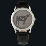 Montre Holstein Cow Silhouette<br><div class="desc">Cette montre à poignet en silhouette de vache Holstein originale est disponible dans des styles variés pour les hommes, les femmes et les enfants. Un accessoire de mode cool qui fait un grand cadeau pour les amateurs de vaches. Faux style bois patiné. Visitez le Doodle World de Jenn pour de...</div>