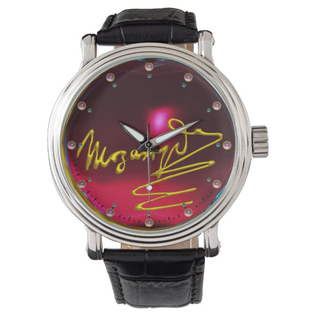 MONTRE HOMAGE À MOZART, PIERRE BURGUNDY ROUGE (devant)