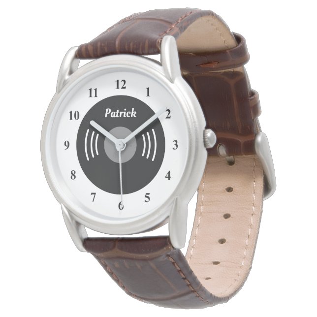 Montre homme avec design personnalisé de disque ph (Incliné)