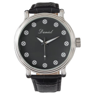 Montre homme de Pickleball avec bracelet en cuir