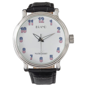 Montre Homme vintage - USA Drapeau Mark Custom Des