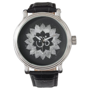 Montre *~* Hommes Aum OM gris méditerranéen Mandala