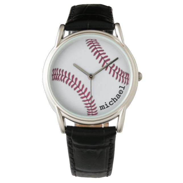 Montre Hommes Femmes de Baseball Watch cadeau personnalis (devant)
