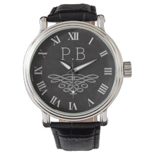 Montre Hommes Silver et Black Monogram