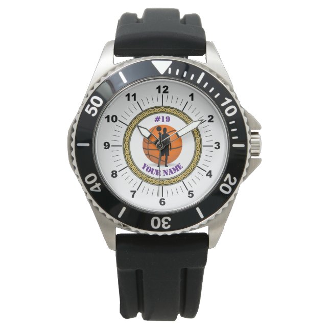 Montre Homme's Watch Custom Basketball - Ajouter nom/numé (devant)