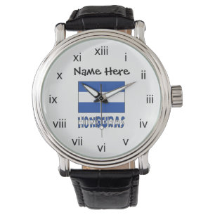 Montre Honduras et drapeau hondurien avec votre nom
