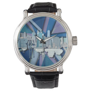 Montre Horizon 3D bleu de New York City