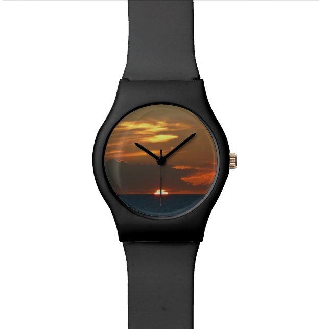 Montre Horizon Coucher de soleil Colorful Seascape Photog (Fermer)