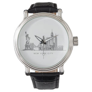 Montre Horizon de New York minimaliste en ligne art