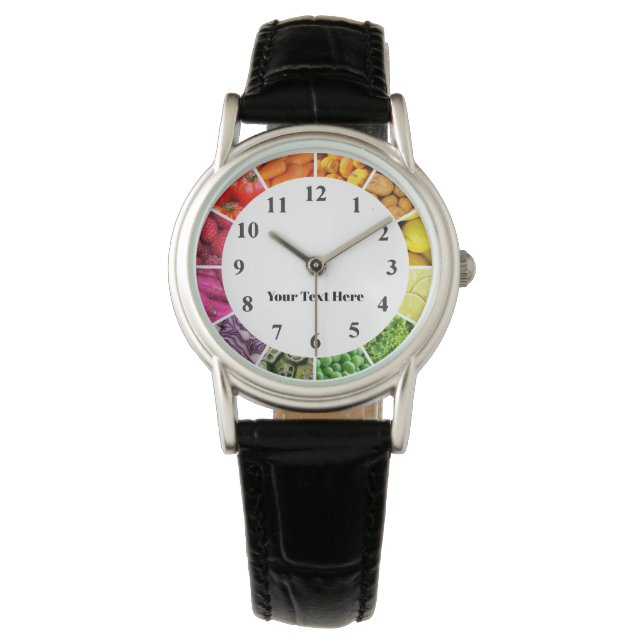 Montre Horloge Arc-en-ciel - Alimentation saine Fruit et  (devant)