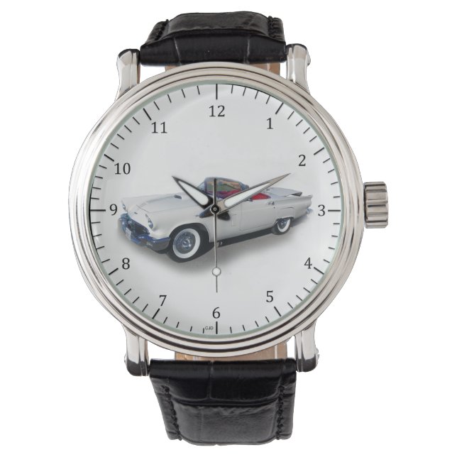 Montre horloge de voiture classique gris 1957 (devant)