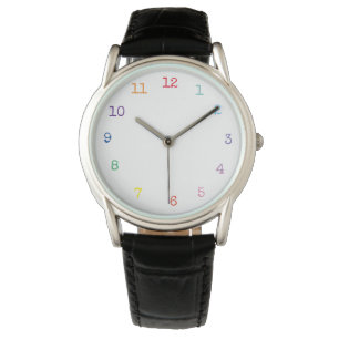 Montre horloge des numéros de couleur