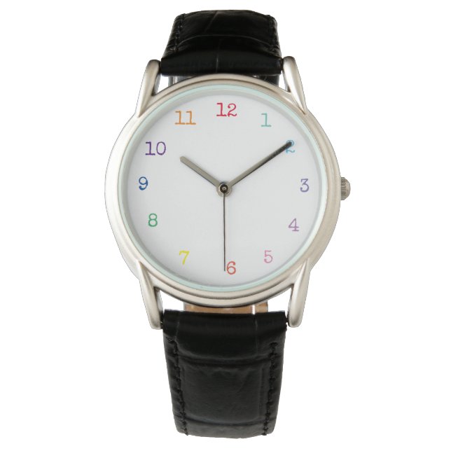 Montre horloge des numéros de couleur (devant)