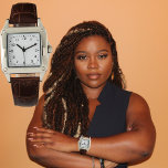 Montre Horloge Face Ajouter Photo Art Carré Cuir Strange<br><div class="desc">Personnalisez-le avec votre photo,  votre illustration ou votre logo d'entreprise lorsque vous remplacez l'image par la vôtre. Modifiez-le à l'aide de l'outil de conception pour redimensionner ou rogner l'image ou ajouter du texte. Pour toute question ou aide,  envoyez un message.</div>