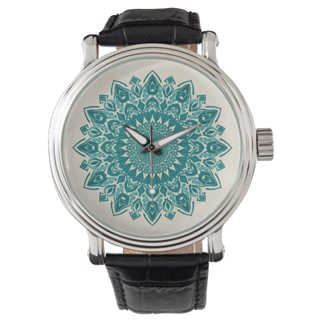 Montre Horloge murale Mandala Arabesque - Décor géométriq (devant)