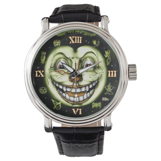 Montre Horloge noire 13 Halloween (devant)