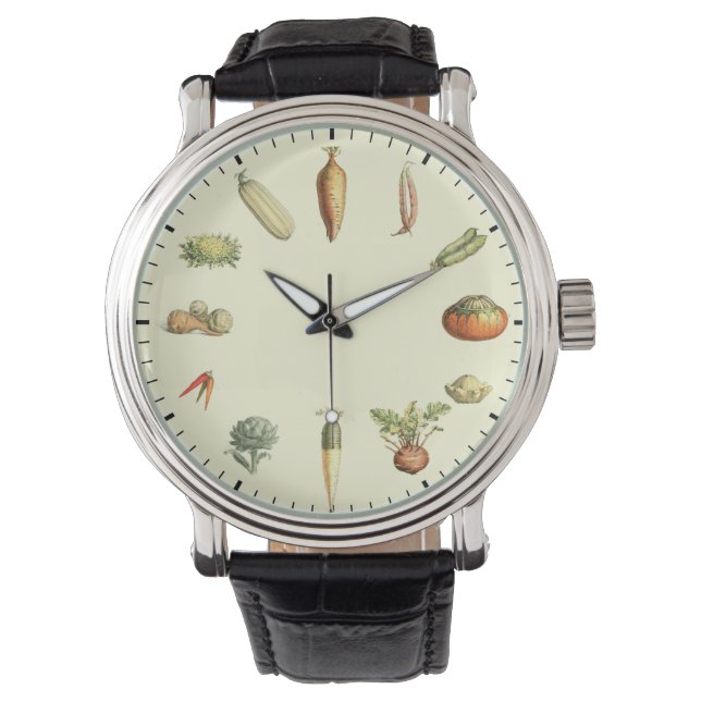 Montre Horloge végétale exotique - Horloge de cuisine veg (devant)