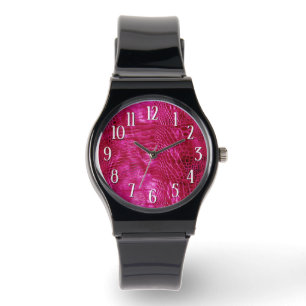 Montre Hot Pink Faux Leather