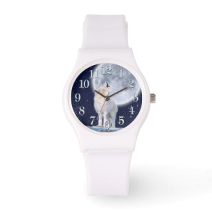 Montre Howling Arctic Wolf & Moon Wildlife Design