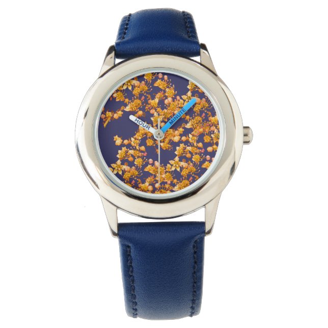Montre Hydrangea Orange et Navy (devant)