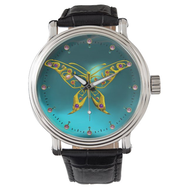 Montre HYPER BUTTERFLY, bleu turquoise Turquoise (devant)
