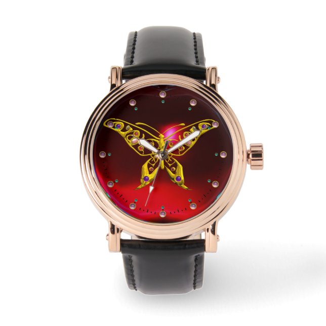 Montre HYPER BUTTERFLY, Ruby Bourgogne Rouge (Recto)