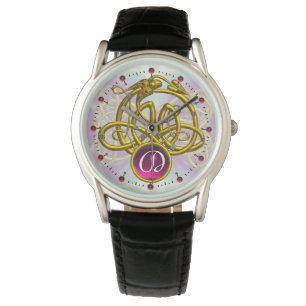 MONTRE HYPER DRAGON / GOLD CELTIC KNOTS MONOGRAMME DE PIE
