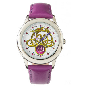 MONTRE HYPER DRAGON / GOLD CELTIC KNOTS MONOGRAMME DE PIE