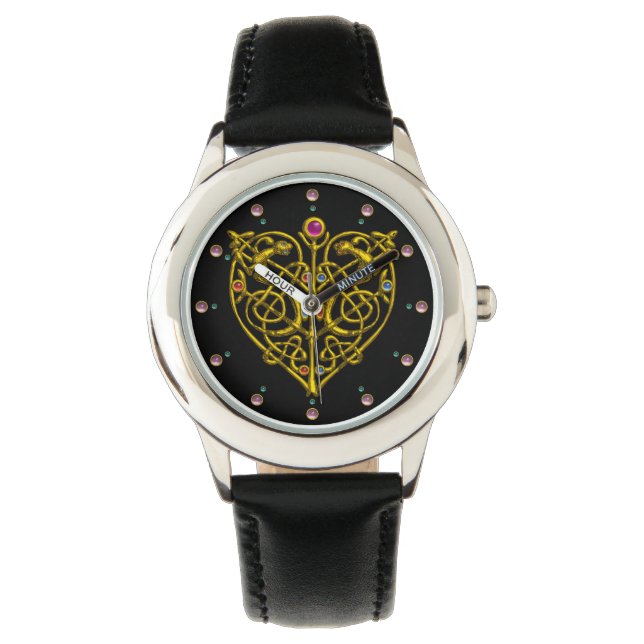 MONTRE HYPER VALENTINE, COEUR DE COURANT DE CELTIQUE D'OR (devant)