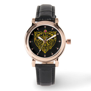 Montre HYPER VALENTINE, ROBE CELTIQUE D'OR COEUR Noir