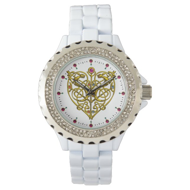 Montre HYPER VALENTINE, ROBE CELTIQUE OR COEUR Blanc (devant)