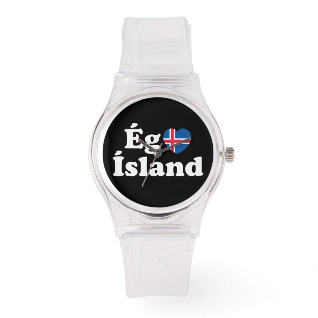 Montre I Heart (Love) Islande [Ég Elska Ísland] Islandais (Recto)