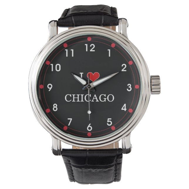 Montre I Love Chicago, design populaire, (devant)