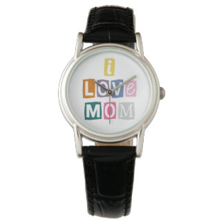 Montre I Love Mom Ransom Note Magazine Cutout Typography