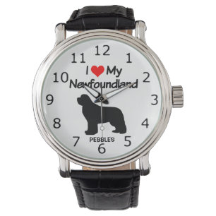 Montre I Love My Newfoundland Dog Silhouette