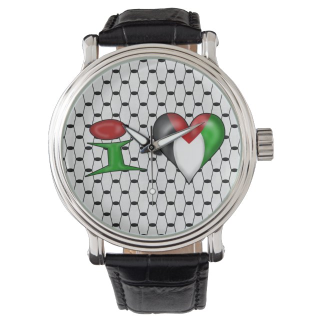 Montre I love Palestine I Heart Palestine (devant)