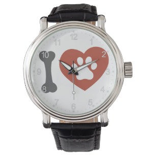 Montre I love pet - paw in heath - choose back color