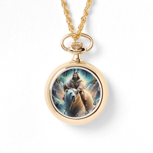 Montre (IA générée) Jésus sur un ours polaire (Recto)