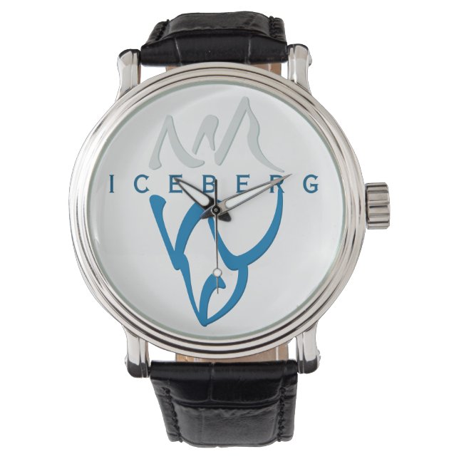 Montre Iceberg Abstrait bleu Inspirationnel personnalisé (devant)