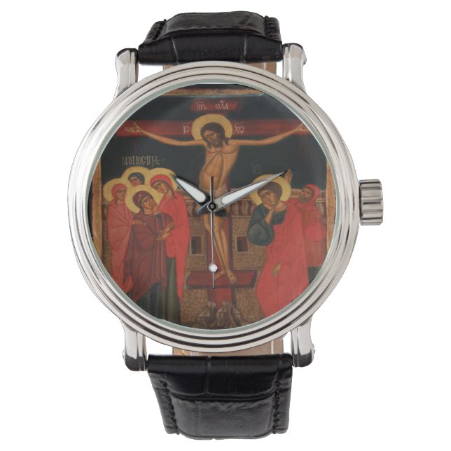 Montre Icône orthodoxe de Jésus sur la Croix (devant)
