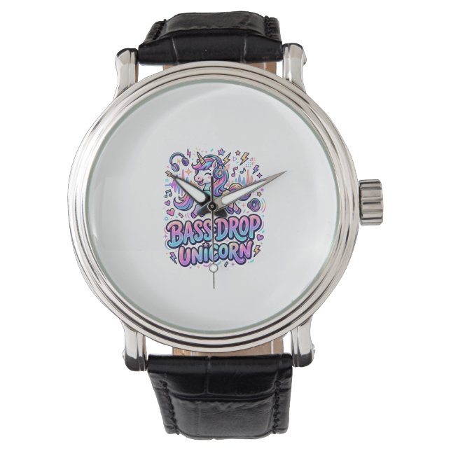Montre Idée de cadeau licorne basse drop typographie Des (devant)