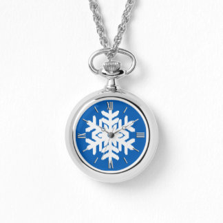Montre Ikat Snowflake - Cobalt bleu et blanc