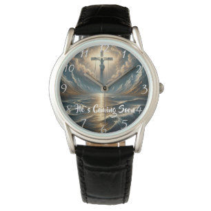 Montre IL ARRIVE BIENTÔT Jésus dans l'eau ondulante